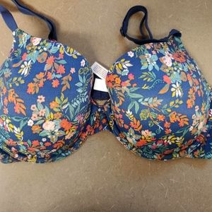Floral print, very soft bra 36D